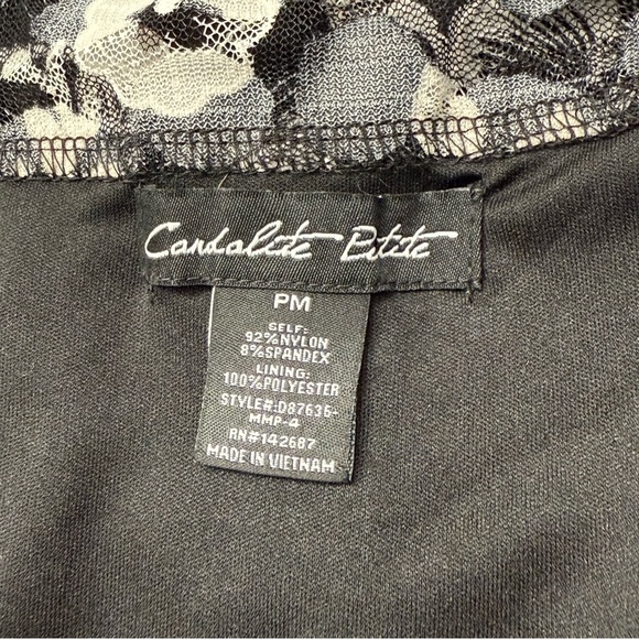 Cardalite Petite Women's Sleeveless Lace Black & White Floral Tank Dress Size PM - Picture 3 of 8